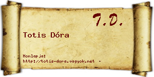 Totis Dóra névjegykártya